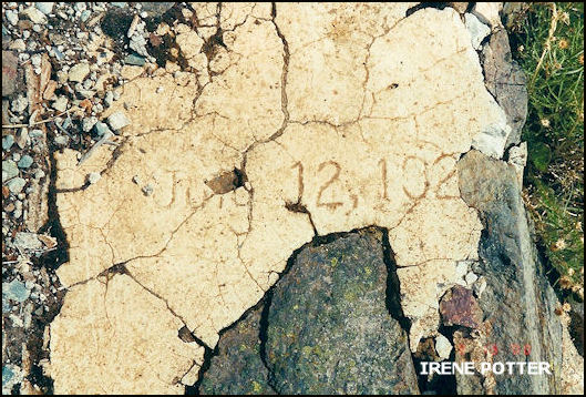 1920s date etched into a step (9/19/2000)