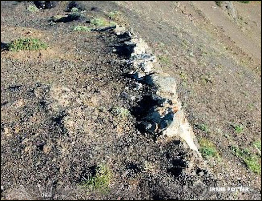 Concrete along edge of site 9/2/2004