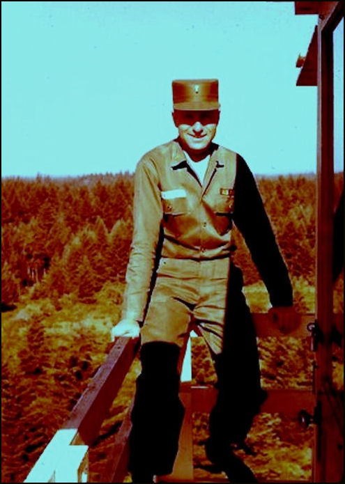 Lt. Keith Argow, 12th Infantry, on catwalk, June 1959