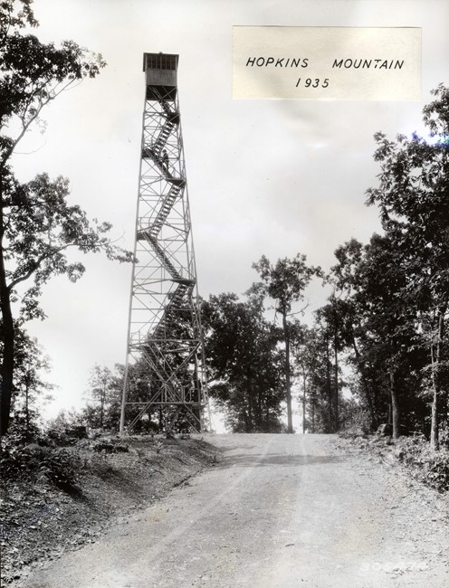 Hopkins Mountain Fire Tower in 1935
