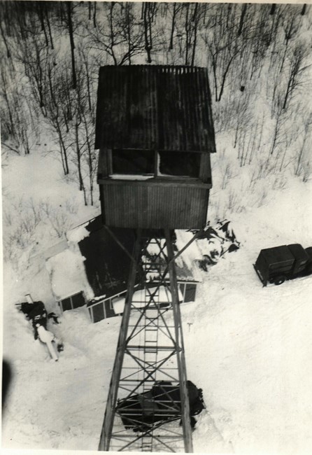 1938 photo of old tower from its replacement