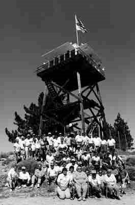 South Mount Hawkins Lookout on opening day in Sept 1999 with ANFFLA Volunteers