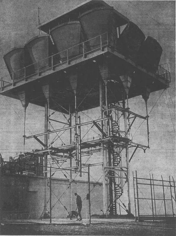 Spiral staircase used to access the lookout cabin