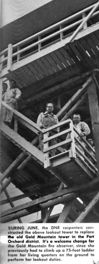 Gold Mountain Lookout under construction 1965