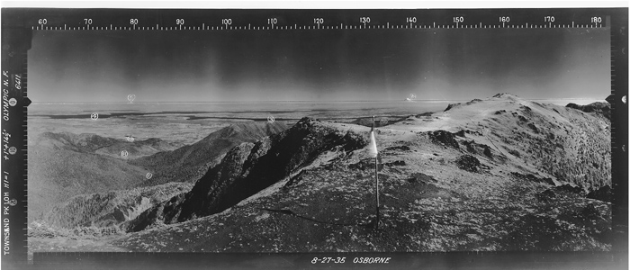 Mount Townsend Lookout panoramic 8-27-35 (SE)