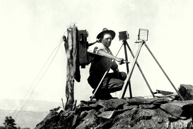 Heliograph atop Black Butte - 1912