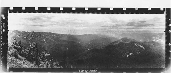 Finney Peak Lookout panoramic 8-29-35 (SW)