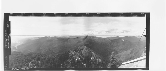 Kiona Peak Lookout panoramic 1929 (NW)