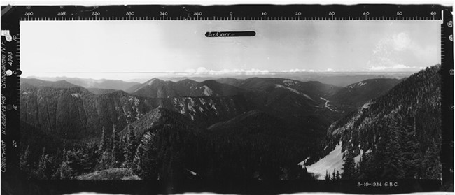 Clear West Peak Lookout panoramic 8-10-1934 (N)