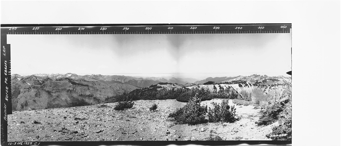 Norse Peak Lookout panoramic 1929 (NW)