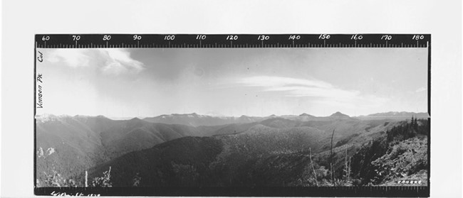 Vanson Peak Lookout panoramic 1929 (SE)