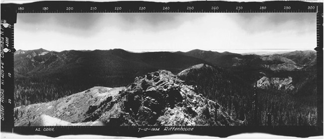 Sister Rocks Lookout panoramic 7-12-1934 (SW)