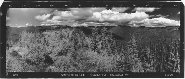 Smith Creek Butte Lookout panoramic 8-13-1936 (N)