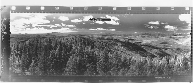 Buckhorn Mountain Lookout panoramic 9-16-1934 (SW)