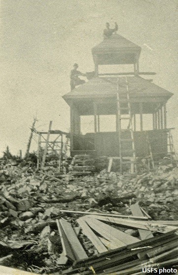 White Mountain Lookout- under construction 1922