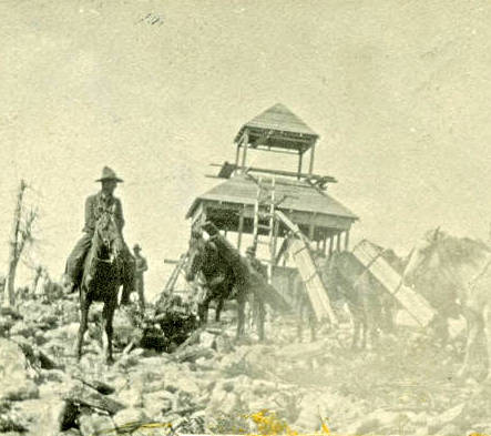 White Mountain Lookout- under construction 1922