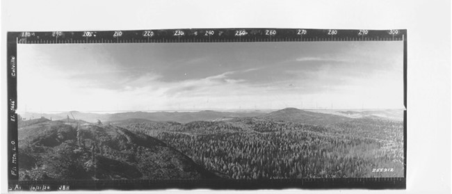 Fir Mountain Lookout panoramic 10-31-1930 (SW)