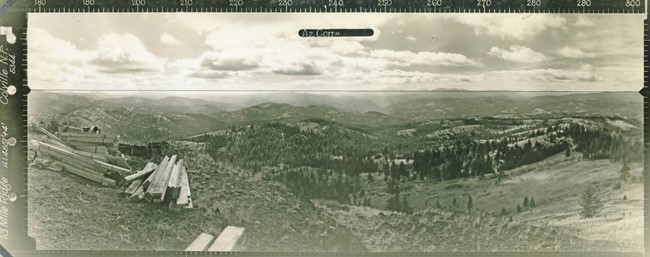 Thirteenmile Mountain Lookout panoramic 9-26-1934 (SW)