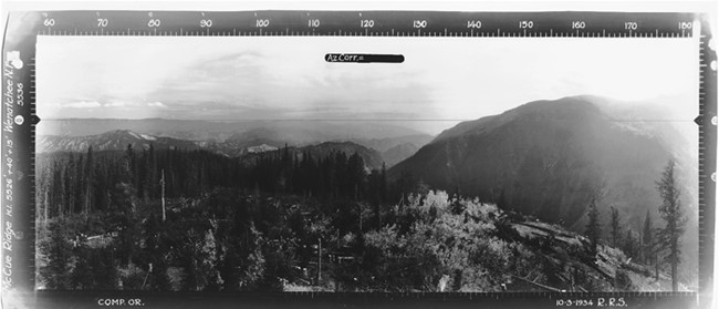 McCue Ridge Lookout panoramic 10-3-1934 (SE)