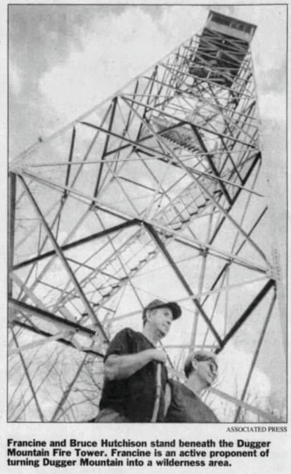 Later steel tower at Duggar Mountain