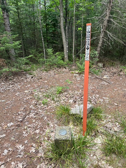 USGS survey marker after tower demolition